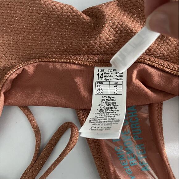 Seafolly Lettuce Edge Tie Side Bikini Bottom Size 10 US NEW - Picture 4 of 6